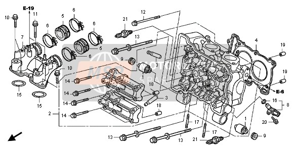 Honda FJS600D 2011 CYLINDER HEAD for a 2011 Honda FJS600D